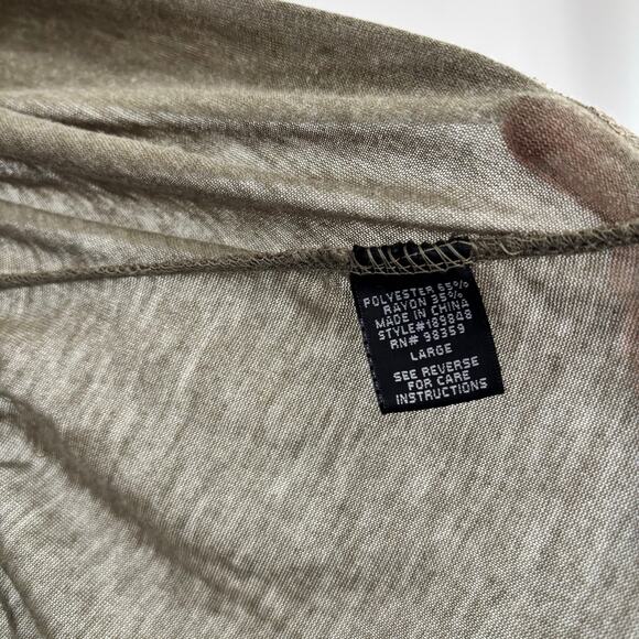 Love Scene Women's Green Floral V-Neck Sleeveless Top Blouse Size Large - Picture 6 of 8